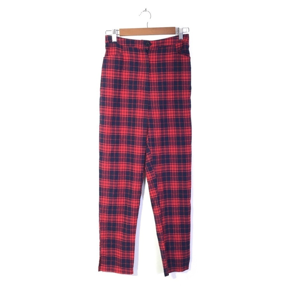 SEEK The Label Red + Black Plaid Flannel Pants S NWT